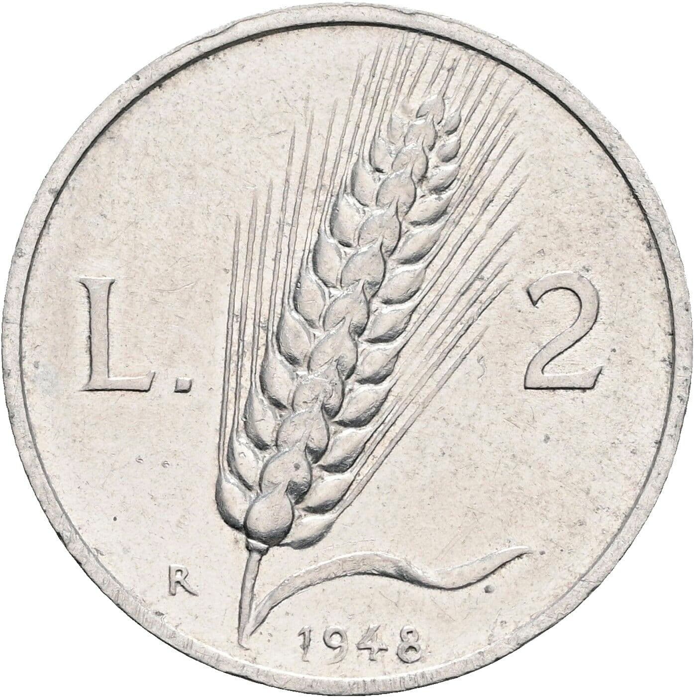 2 Lire 1948 – Rückseite