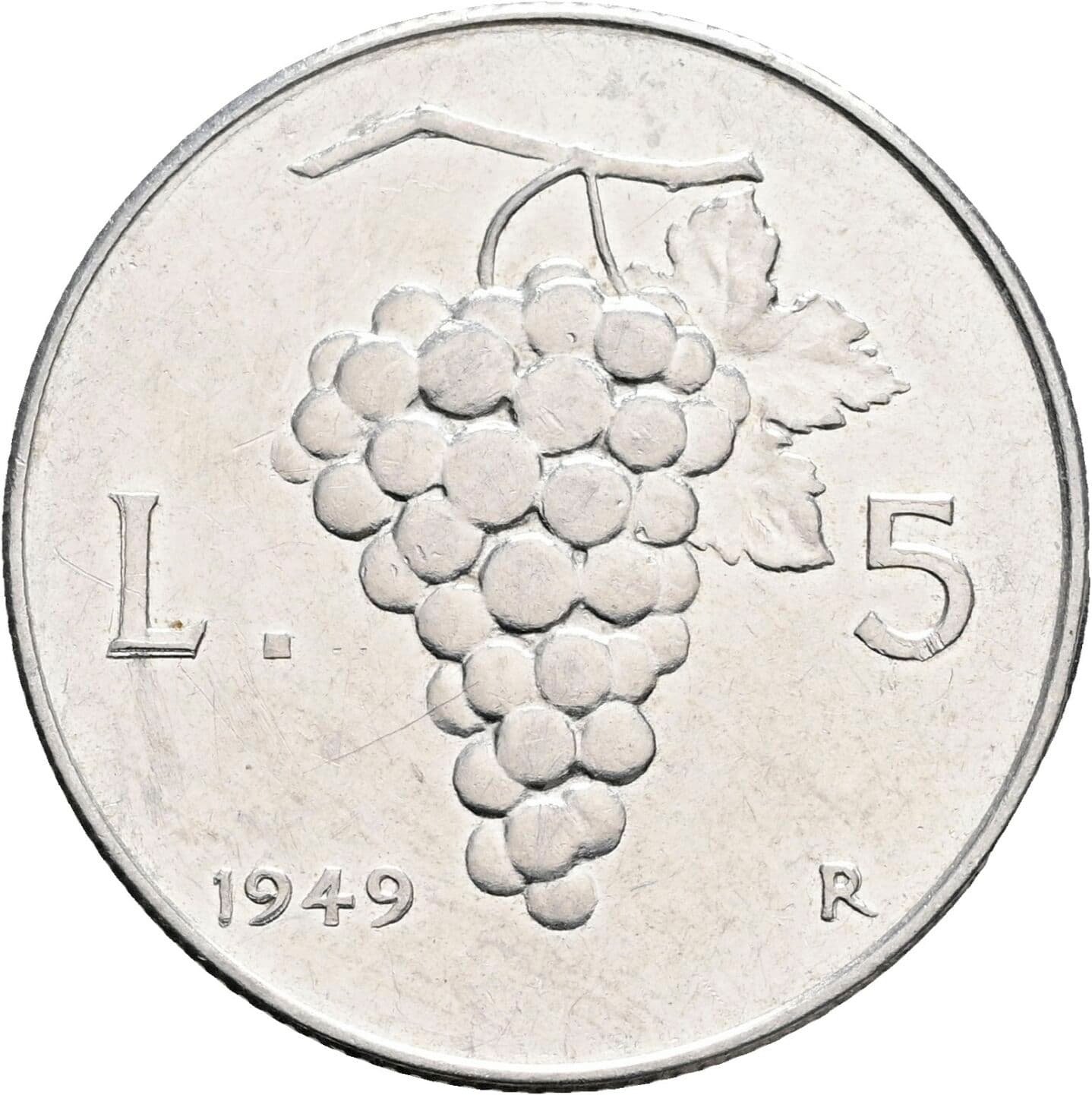 5 Lire 1949 – Rückseite