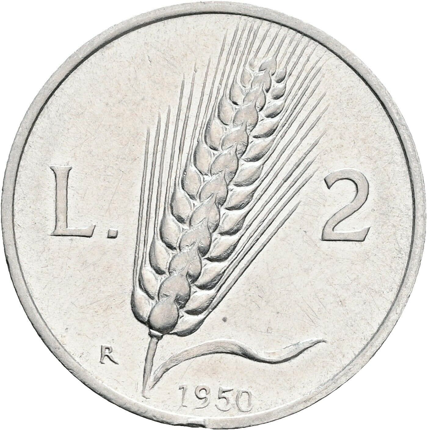 2 Lire 1950 – Rückseite