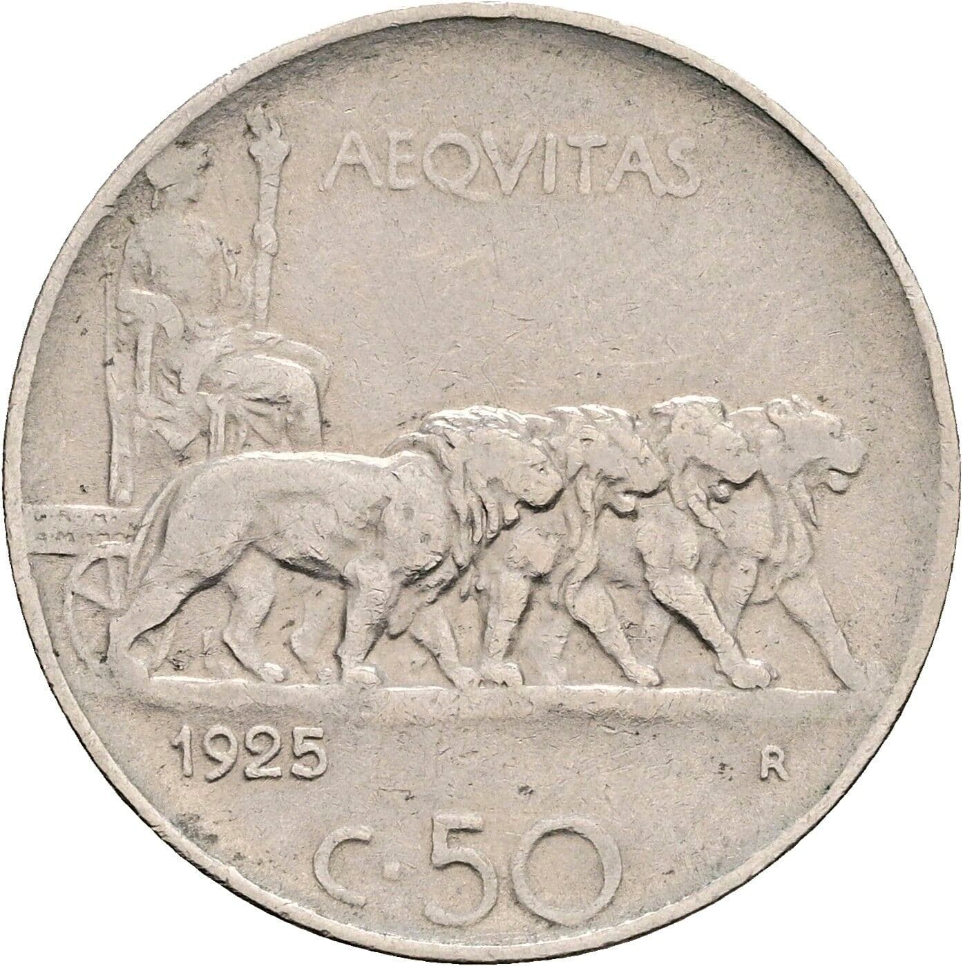 50 Centesimi Vittorio Emanuele III. 1900-1946 1925 – Rückseite