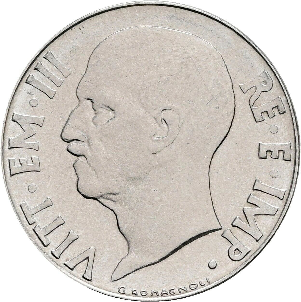 20 Centesimi Vittorio Emanuele III. 1900-1946 1942 – Vorderseite
