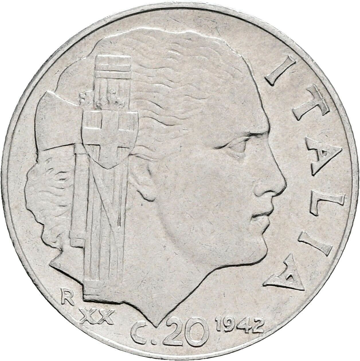 20 Centesimi Vittorio Emanuele III. 1900-1946 1942 – Rückseite