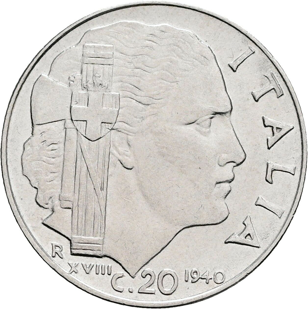 20 Centesimi Vittorio Emanuele III. 1900-1946 1940 – Rückseite