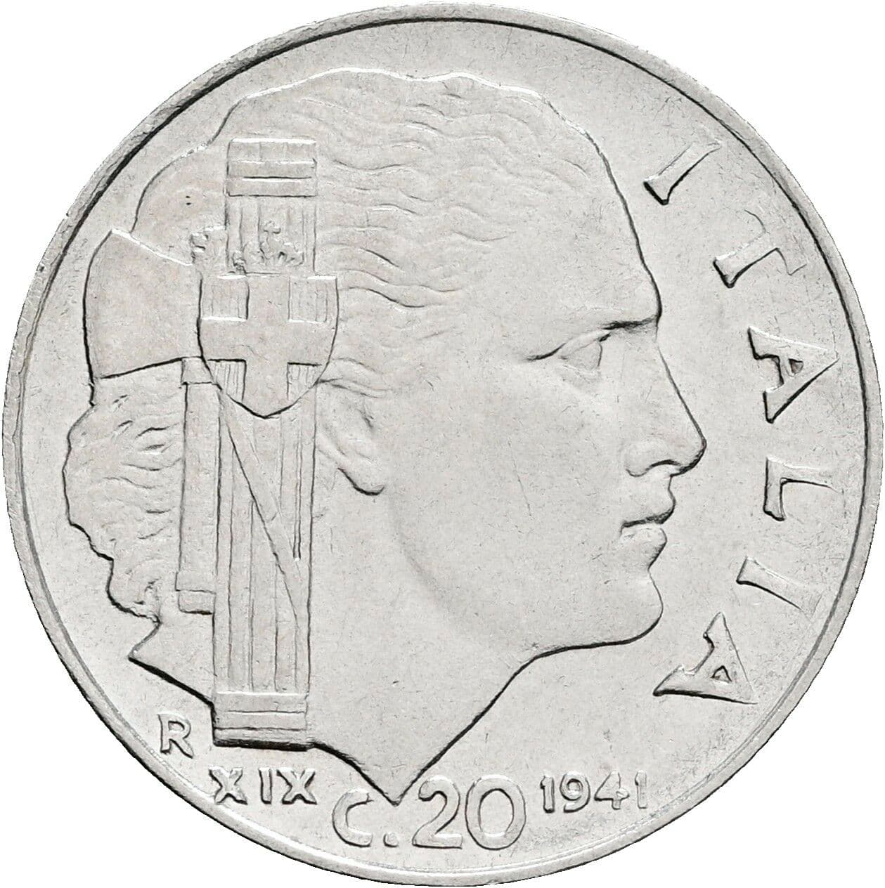 20 Centesimi Vittorio Emanuele III. 1900-1946 1941 – Rückseite