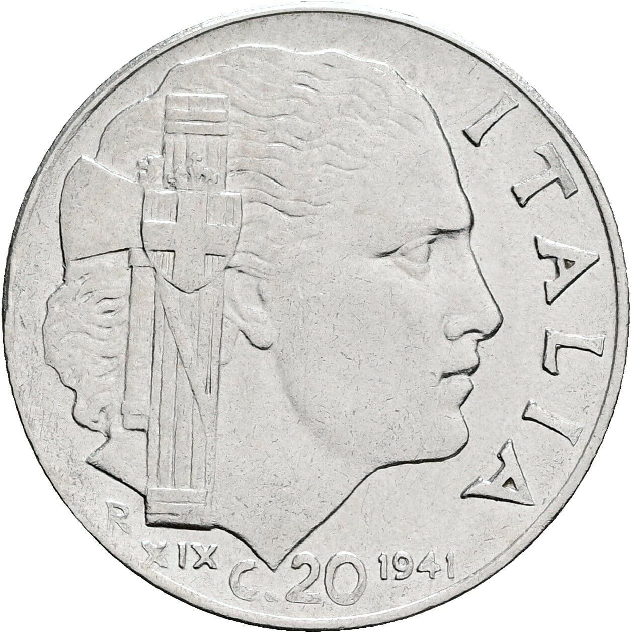 20 Centesimi Vittorio Emanuele III. 1900-1946 1941 – Rückseite