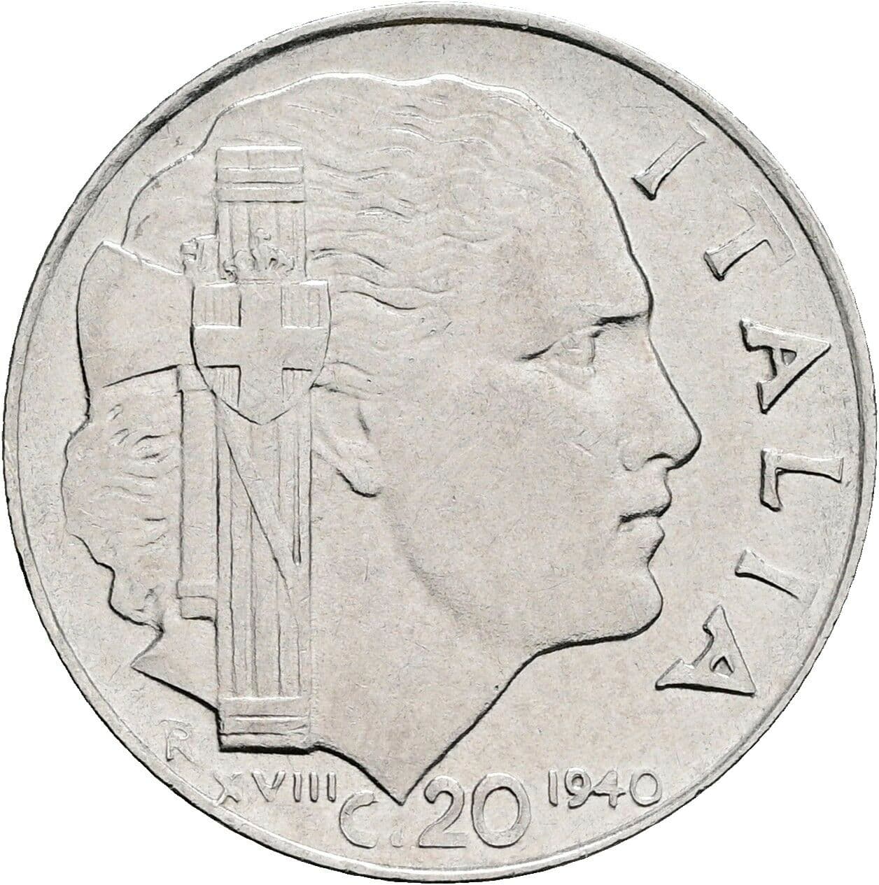 20 Centesimi Vittorio Emanuele III. 1900-1946 1940 – Rückseite