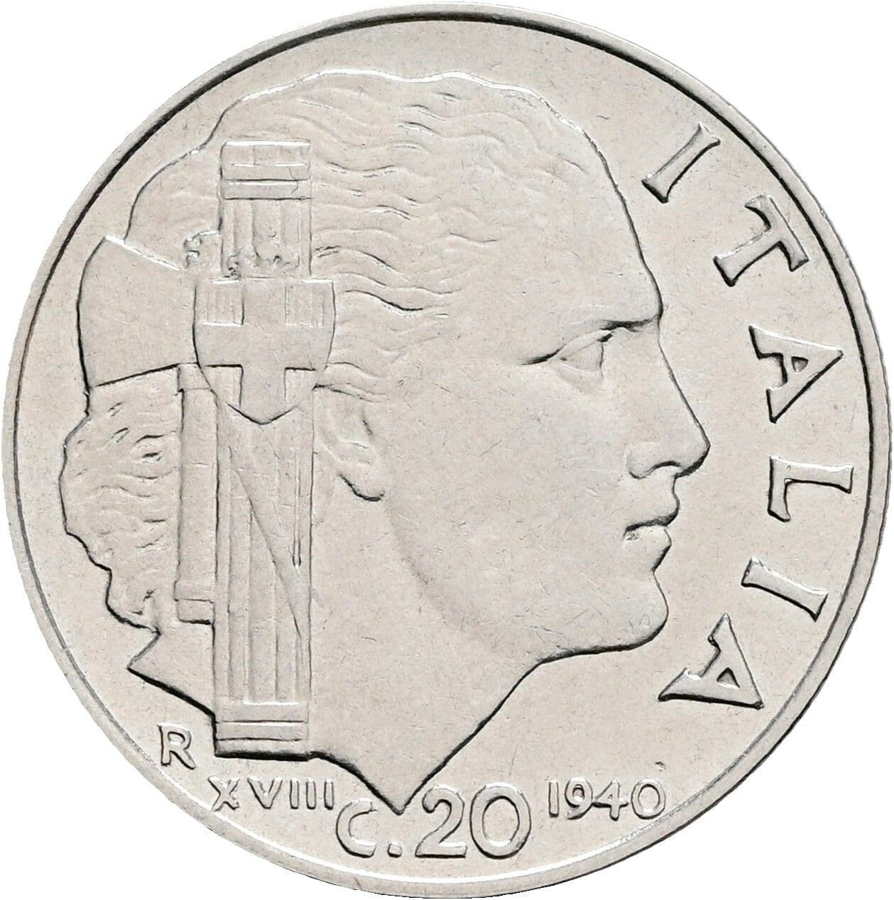20 Centesimi Vittorio Emanuele III. 1900-1946 1940 – Rückseite