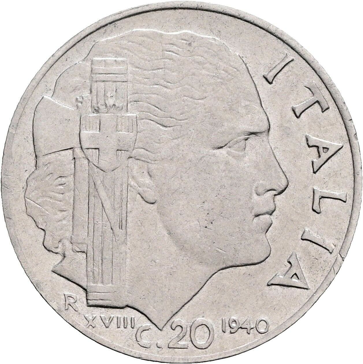 20 Centesimi Vittorio Emanuele III. 1900-1946 1940 – Rückseite