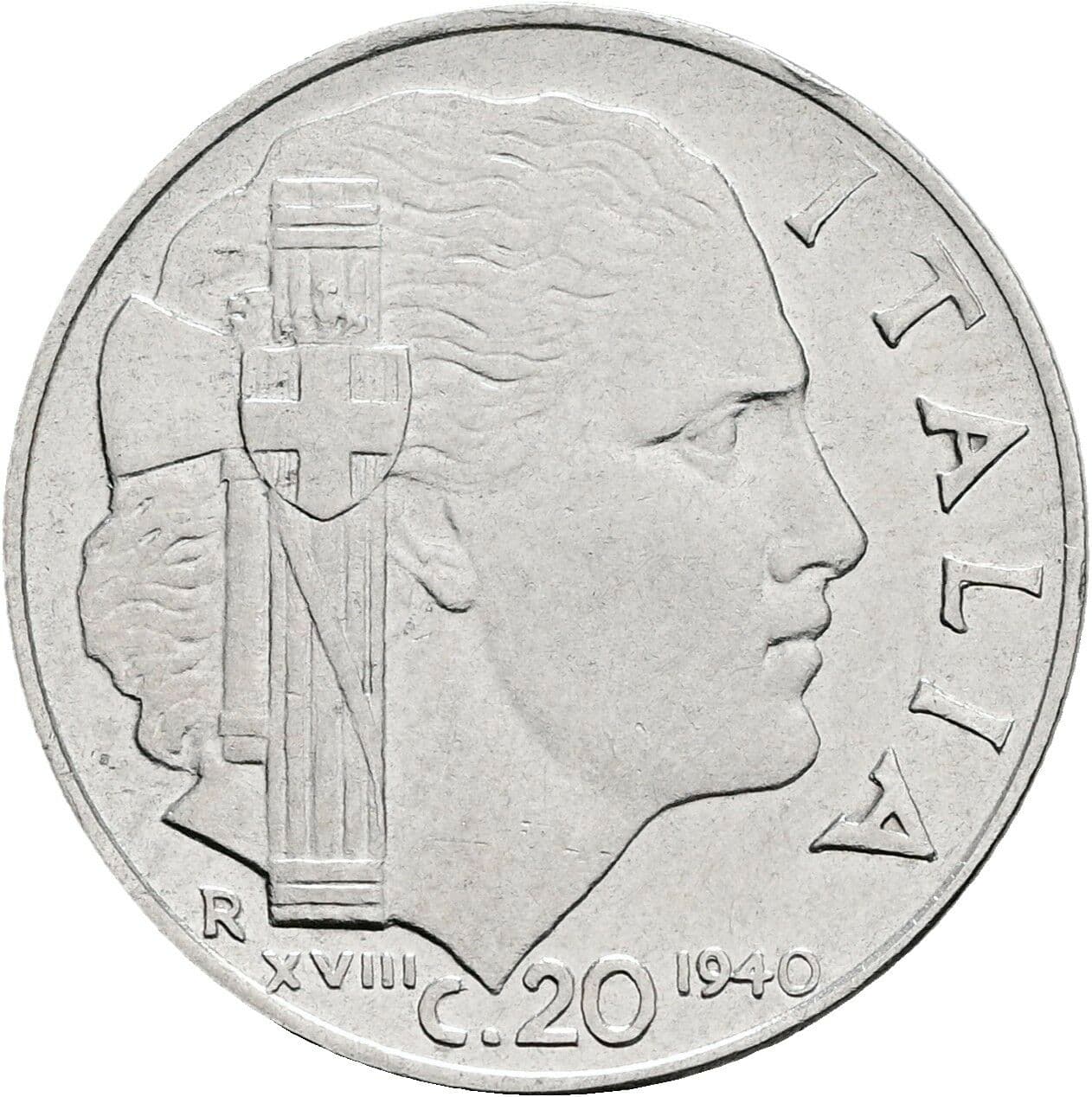 20 Centesimi Vittorio Emanuele III. 1900-1946 1940 – Rückseite