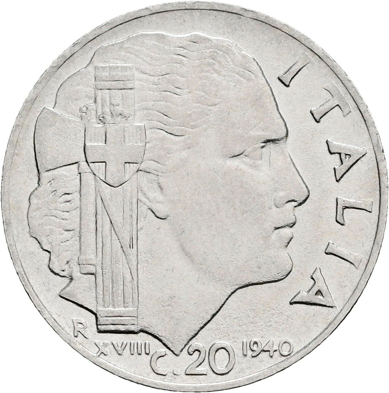 20 Centesimi Vittorio Emanuele III. 1900-1946 1940 – Rückseite