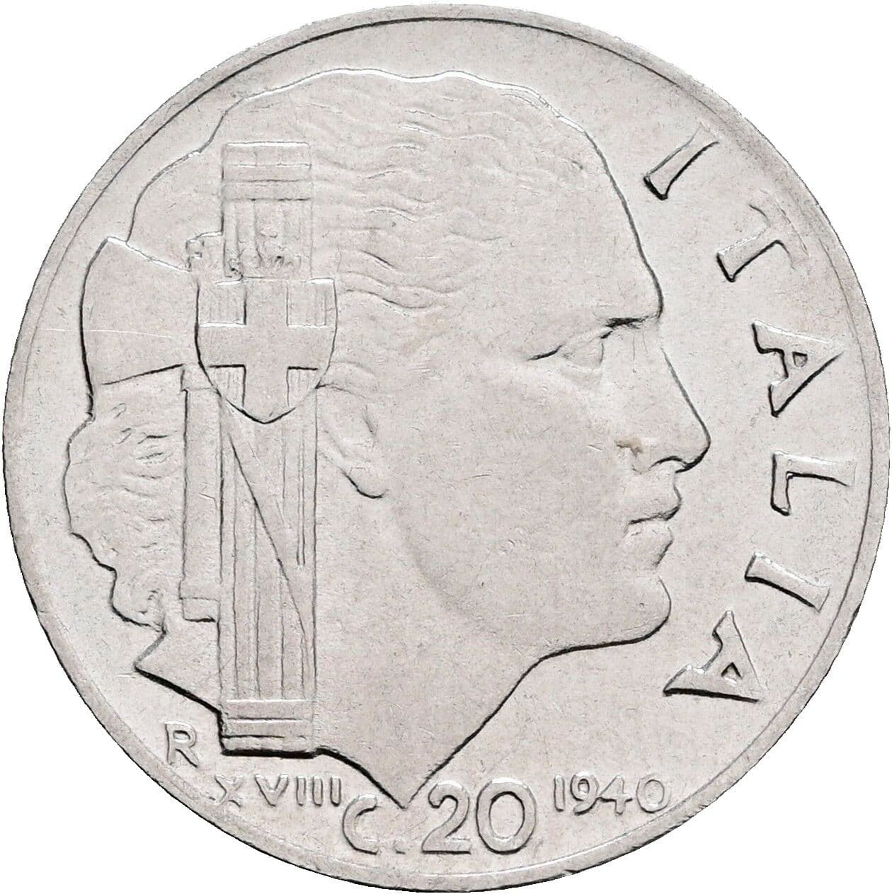 20 Centesimi Vittorio Emanuele III. 1900-1946 1940 – Rückseite