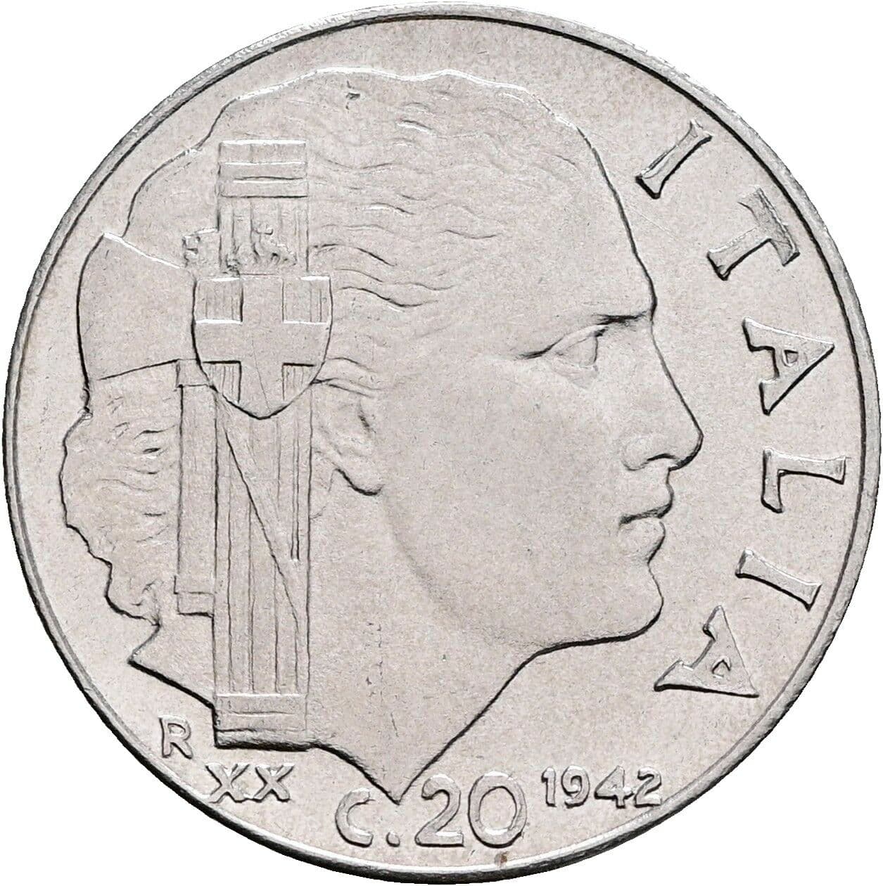 20 Centesimi Vittorio Emanuele III. 1900-1946 1942 – Rückseite