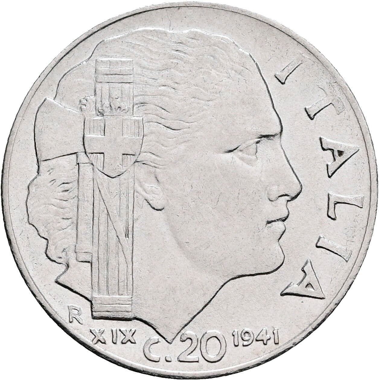 20 Centesimi Vittorio Emanuele III. 1900-1946 1941 – Rückseite