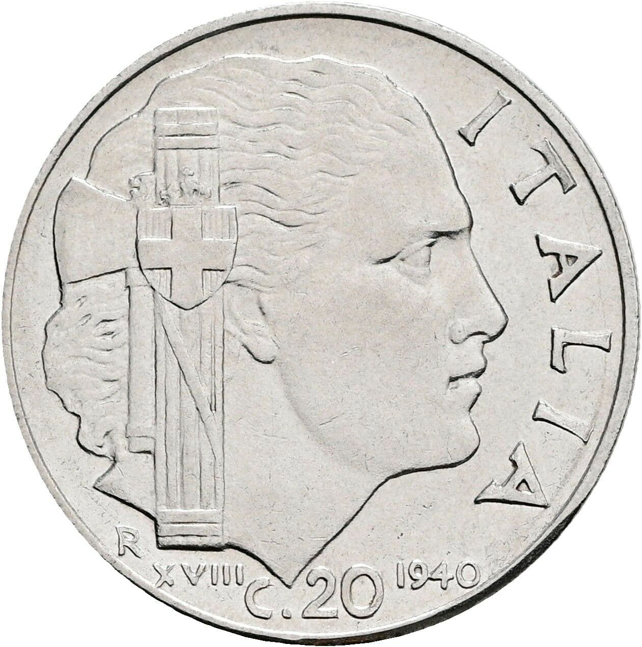 20 Centesimi Vittorio Emanuele III. 1900-1946 1940 – Rückseite