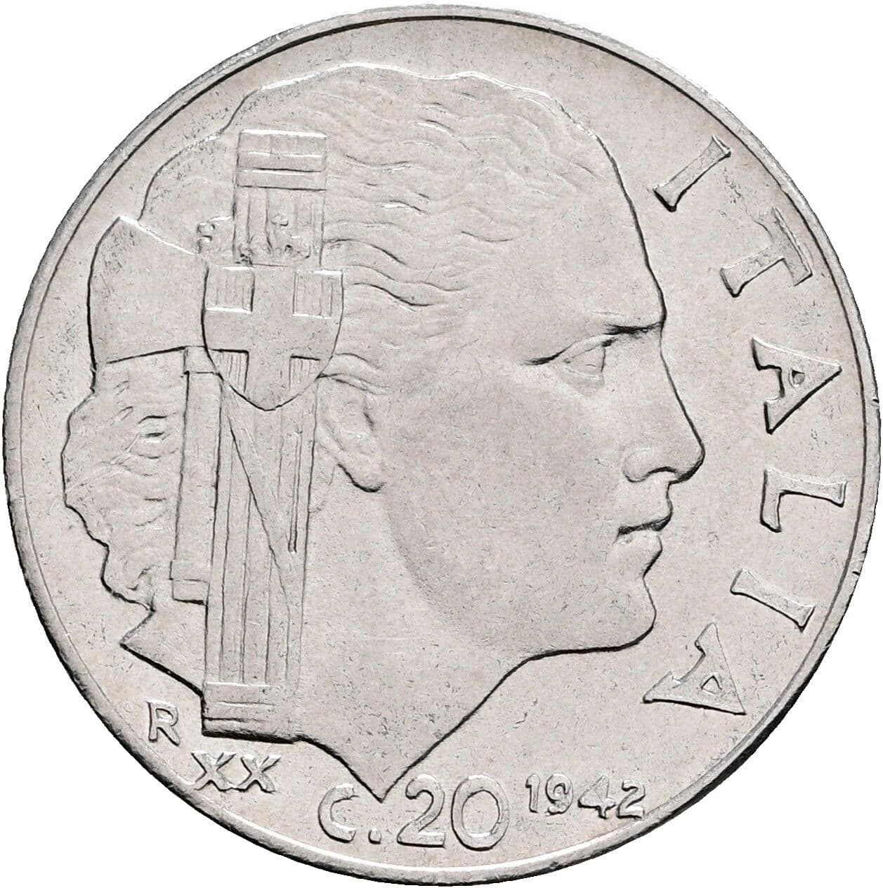 20 Centesimi Vittorio Emanuele III. 1900-1946 1942 – Rückseite