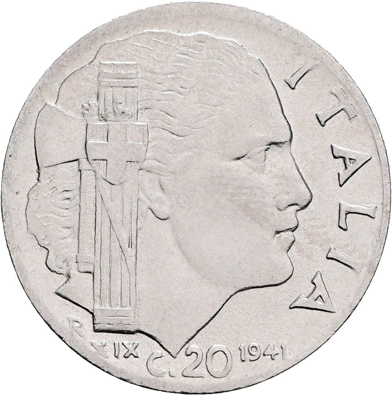 20 Centesimi Vittorio Emanuele III. 1900-1946 1941 – Rückseite