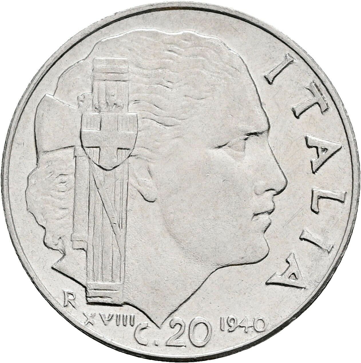 20 Centesimi Vittorio Emanuele III. 1900-1946 1940 – Rückseite
