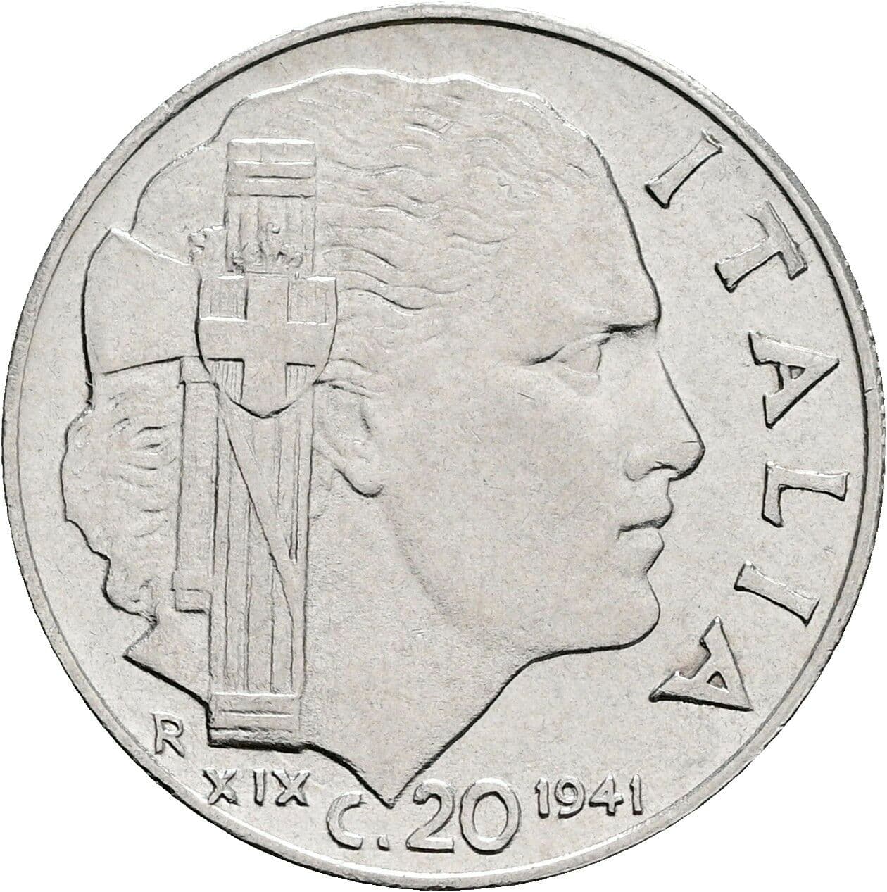 20 Centesimi Vittorio Emanuele III. 1900-1946 1941 – Rückseite