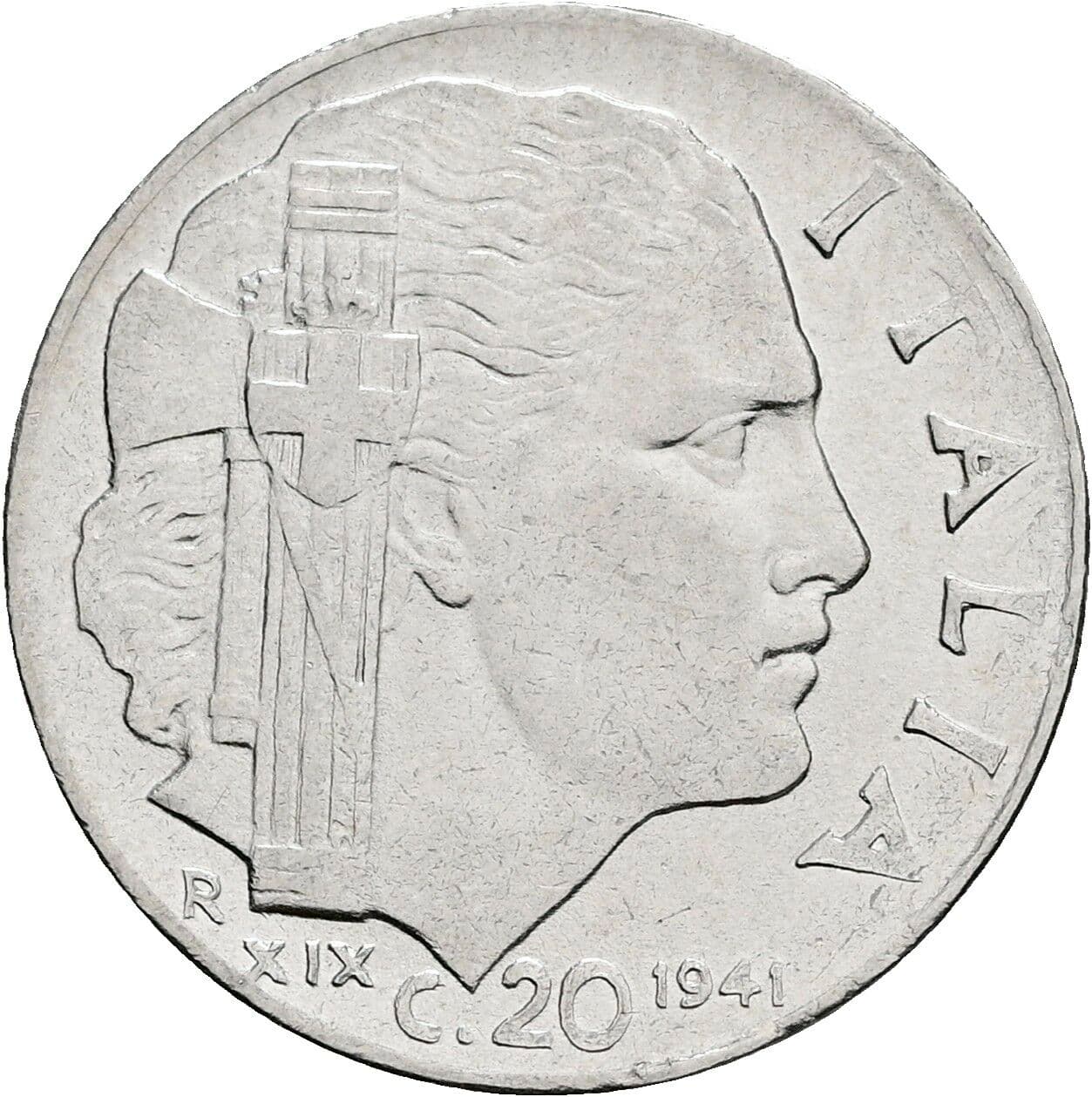 20 Centesimi Vittorio Emanuele III. 1900-1946 1941 – Rückseite