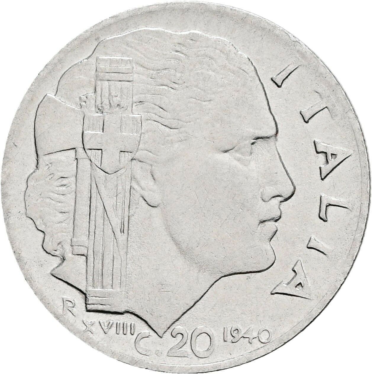 20 Centesimi Vittorio Emanuele III. 1900-1946 1940 – Rückseite