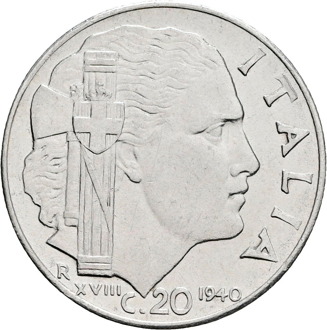 20 Centesimi Vittorio Emanuele III. 1900-1946 1940 – Rückseite