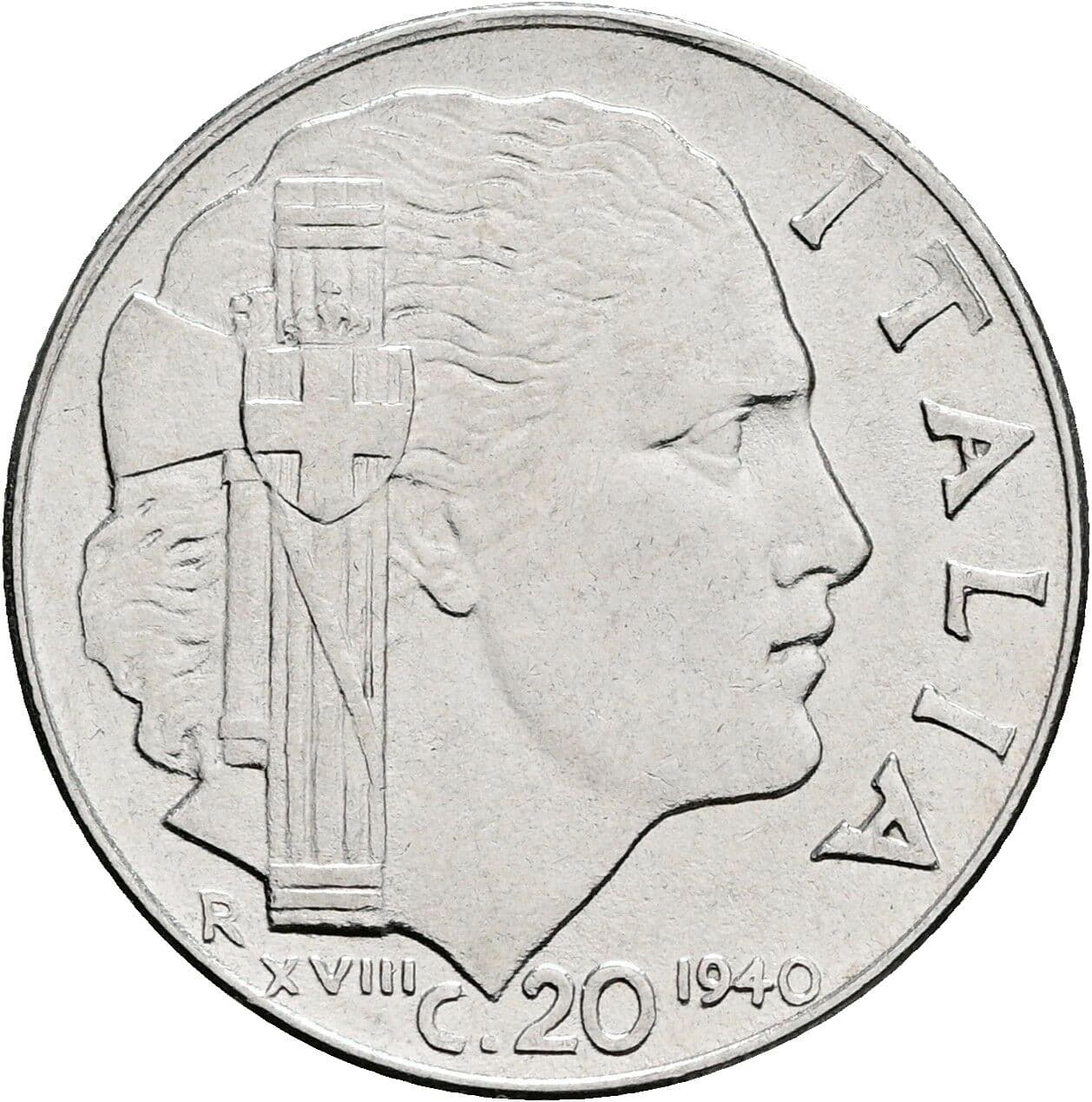20 Centesimi Vittorio Emanuele III. 1900-1946 1940 – Rückseite