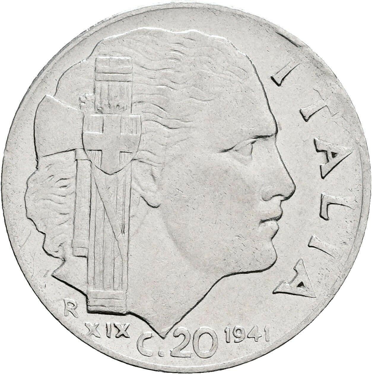 20 Centesimi Vittorio Emanuele III. 1900-1946 1941 – Rückseite