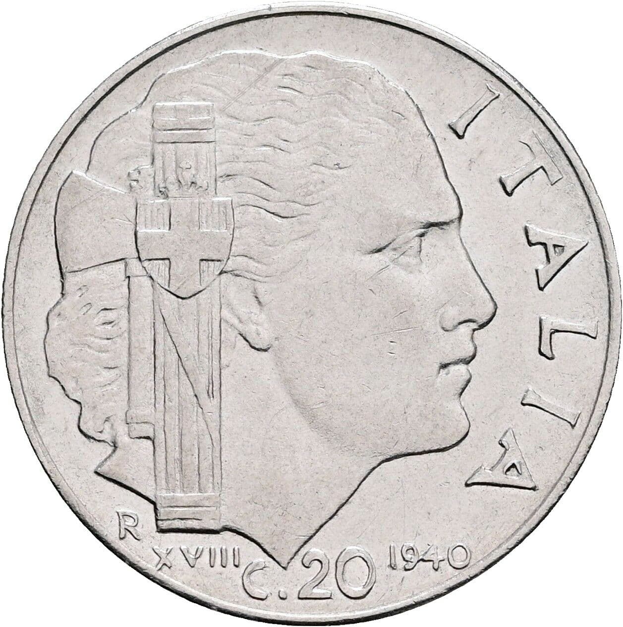 20 Centesimi Vittorio Emanuele III. 1900-1946 1940 – Rückseite
