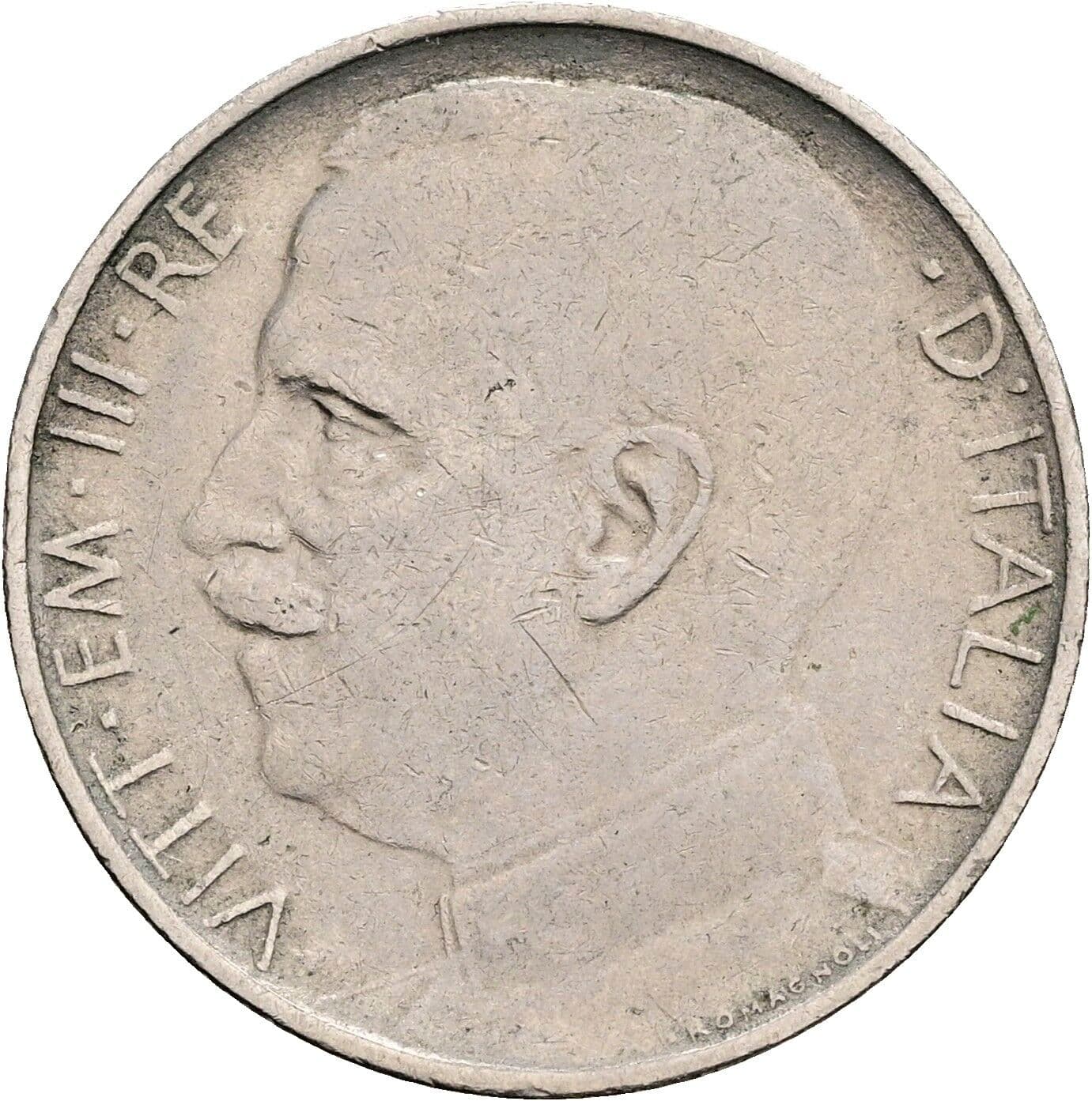 50 Centesimi Vittorio Emanuele III. 1900-1946 1925 – Vorderseite