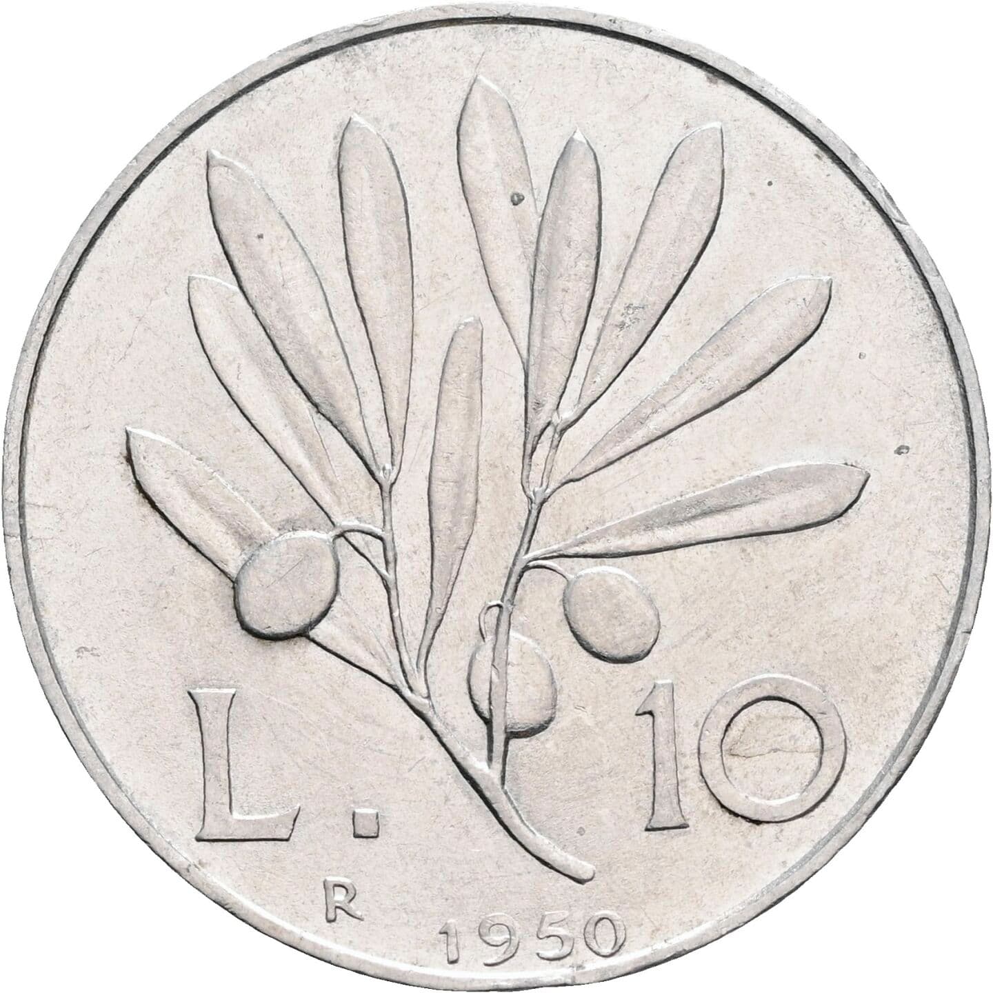 10 Lire 1950 – Vorderseite