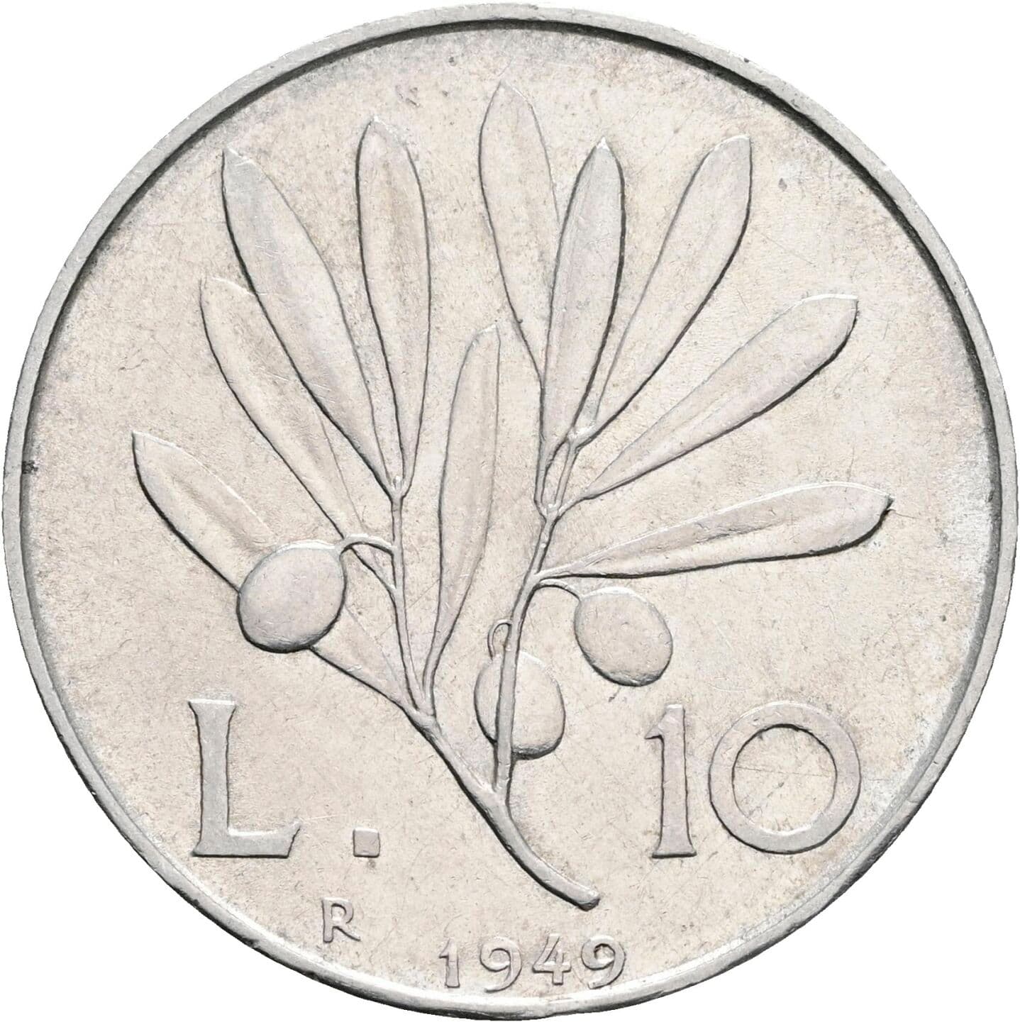 10 Lire 1949 – Vorderseite