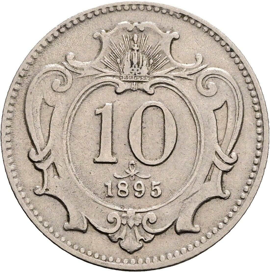 10 Heller Franz Joseph I. 1848-1916 1895 – Vorderseite