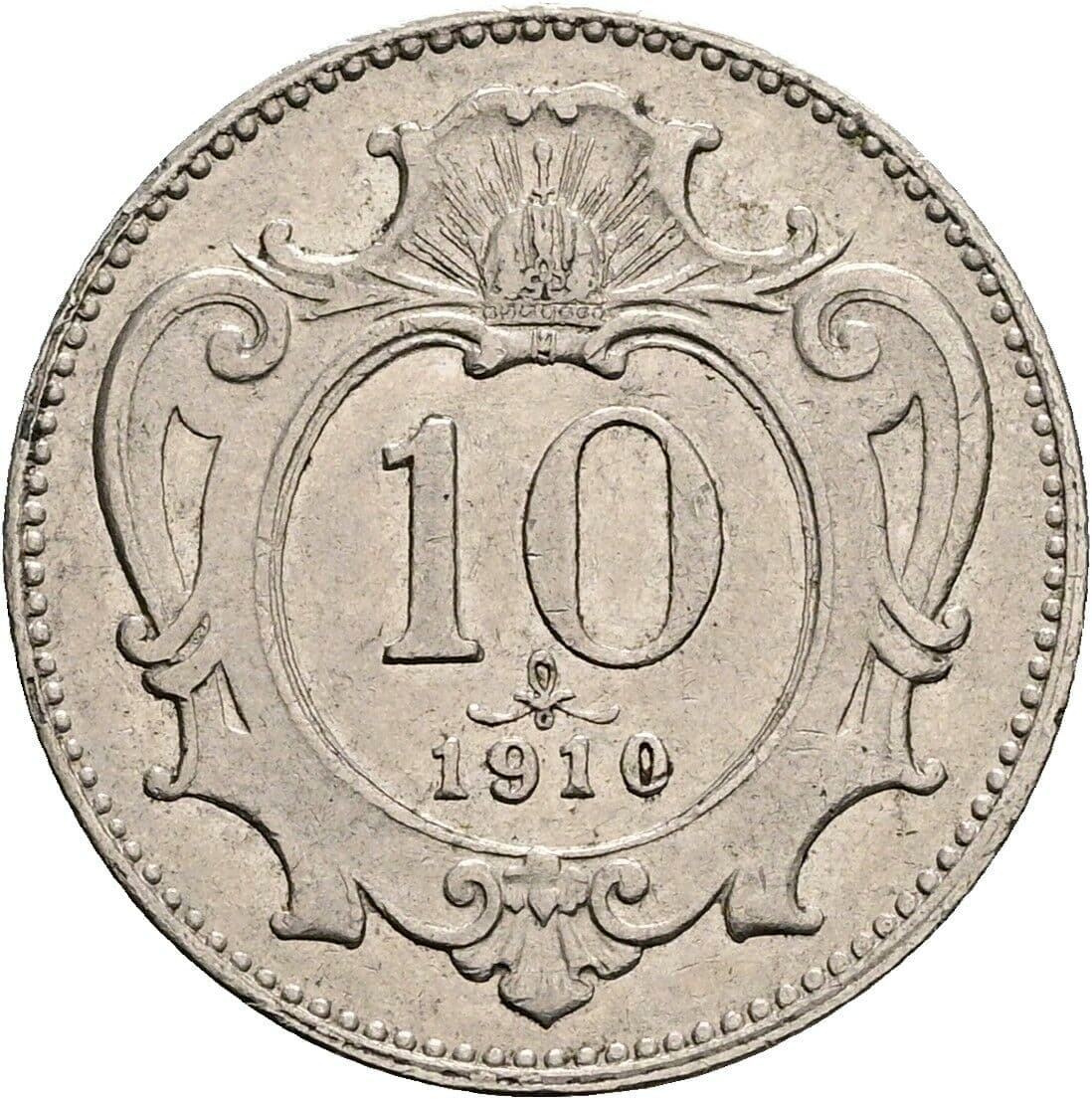 10 Heller Franz Joseph I. 1848-1916 1910 – Vorderseite