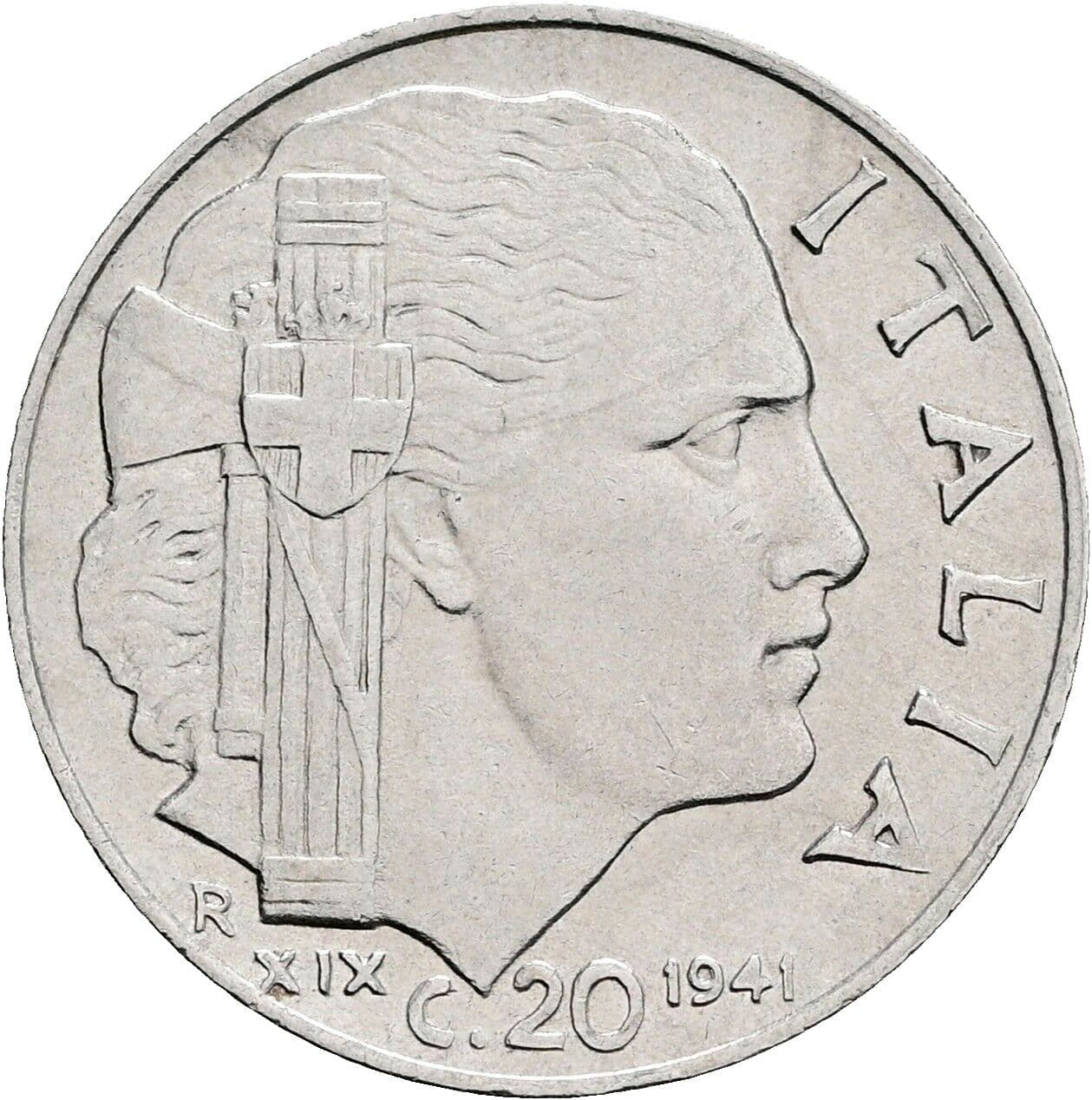 20 Centesimi Vittorio Emanuele III. 1900-1946 1941 – Rückseite