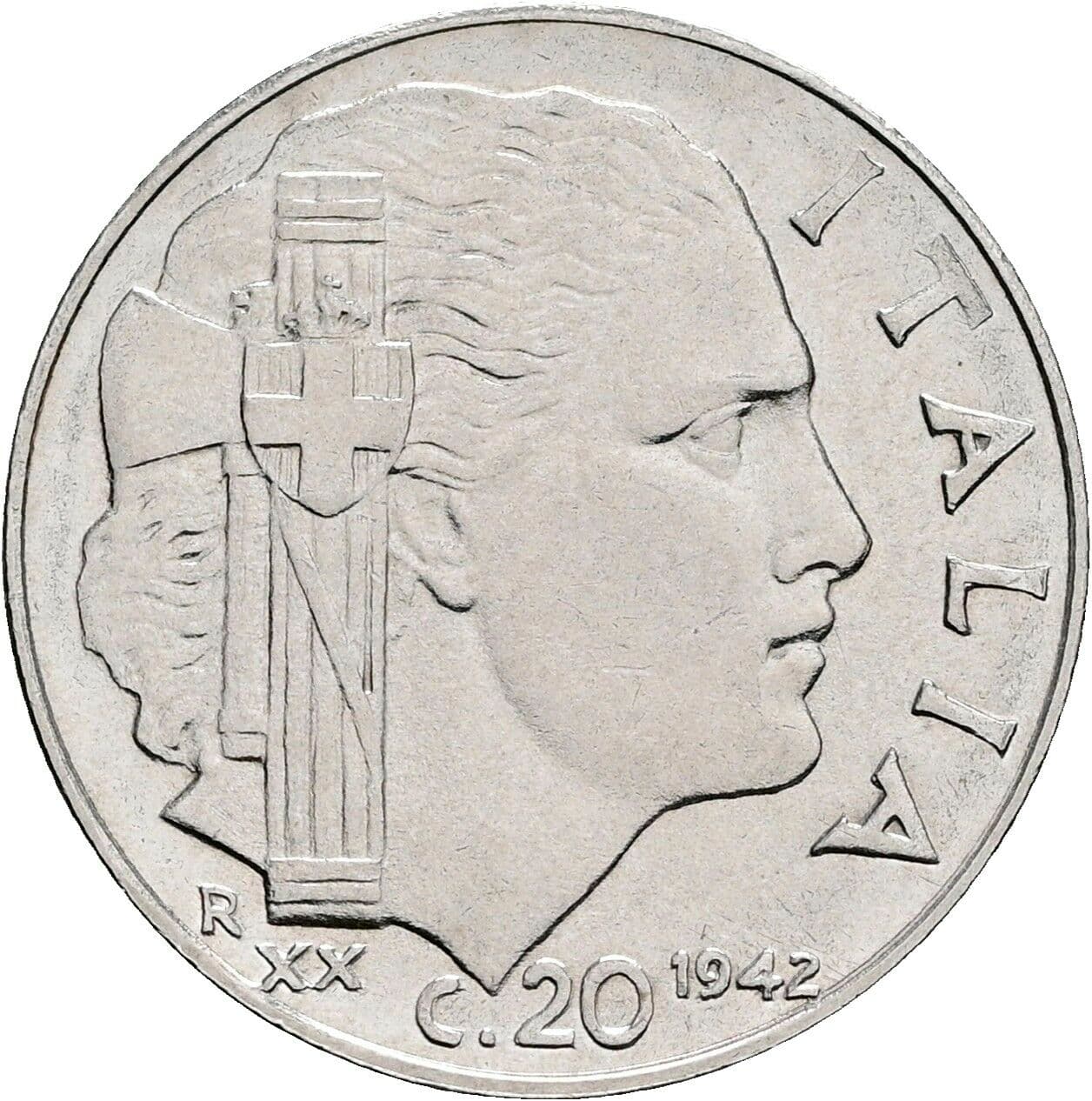 20 Centesimi Vittorio Emanuele III. 1900-1946 1942 – Rückseite