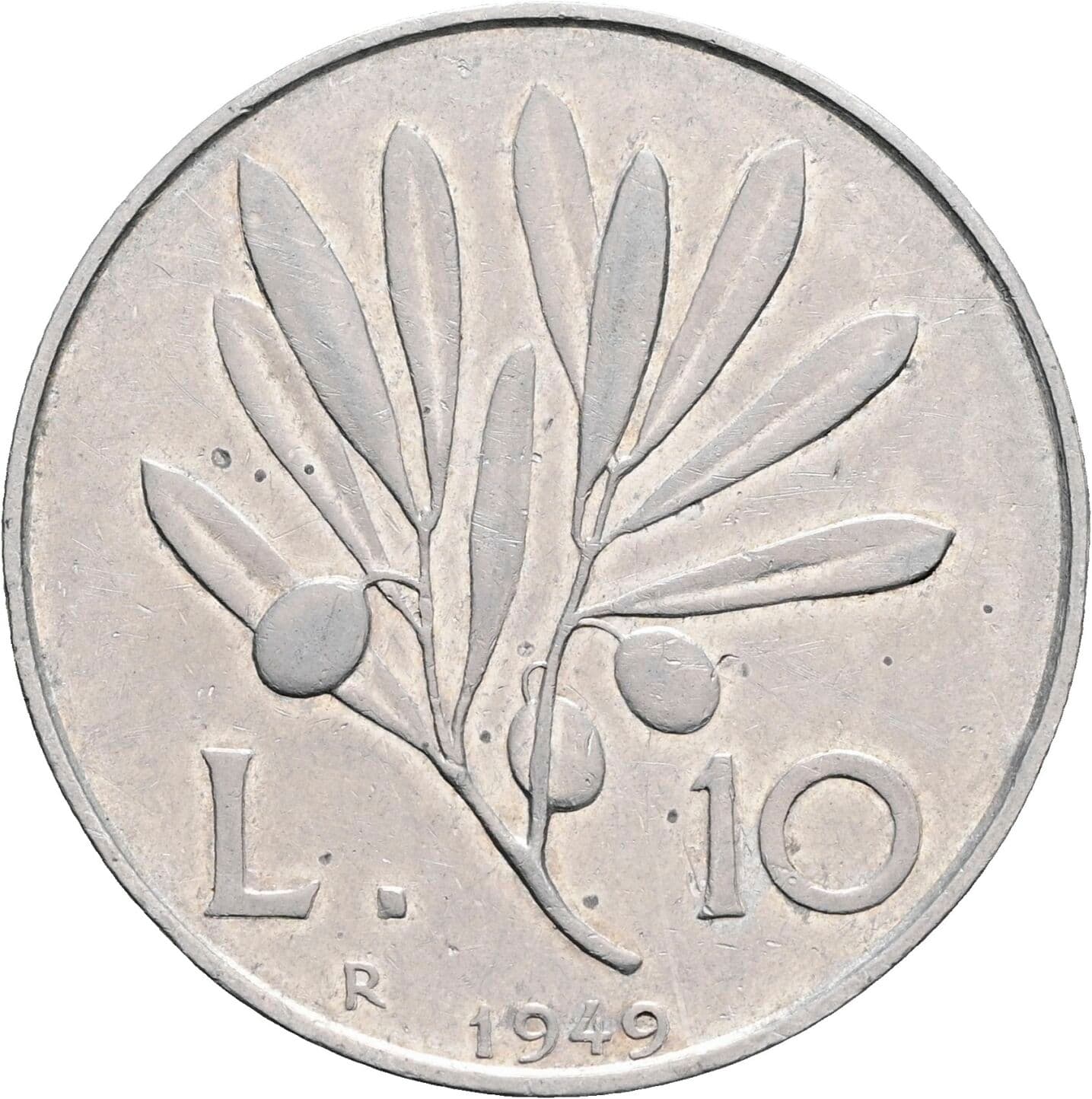 10 Lire 1949 – Vorderseite