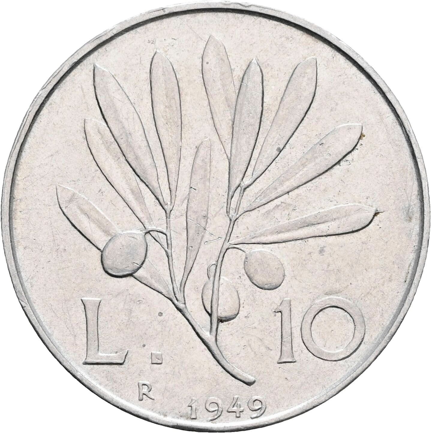 10 Lire 1949 – Vorderseite