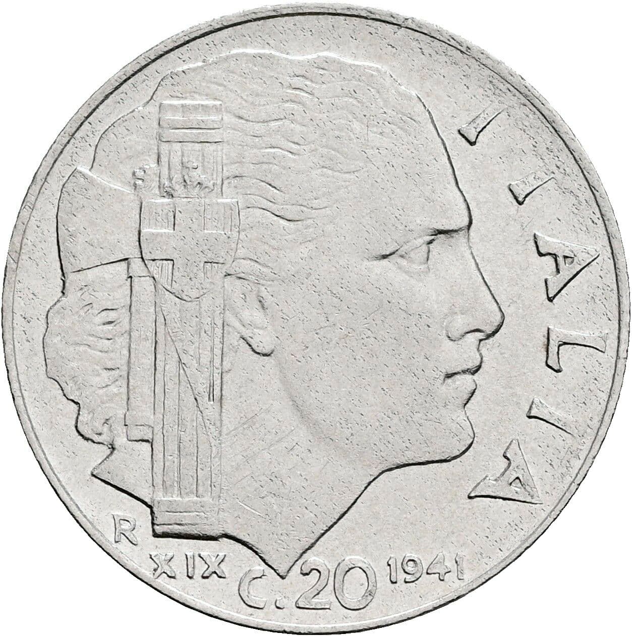 20 Centesimi Vittorio Emanuele III. 1900-1946 1941 – Rückseite
