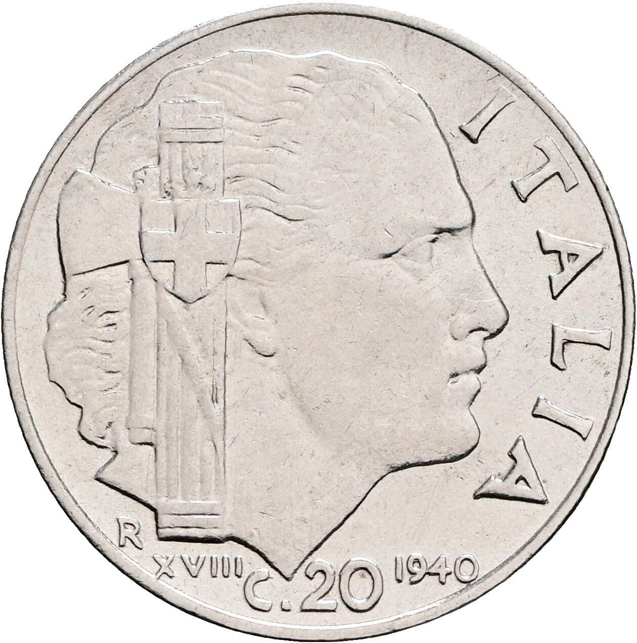 20 Centesimi Vittorio Emanuele III. 1900-1946 1940 – Rückseite