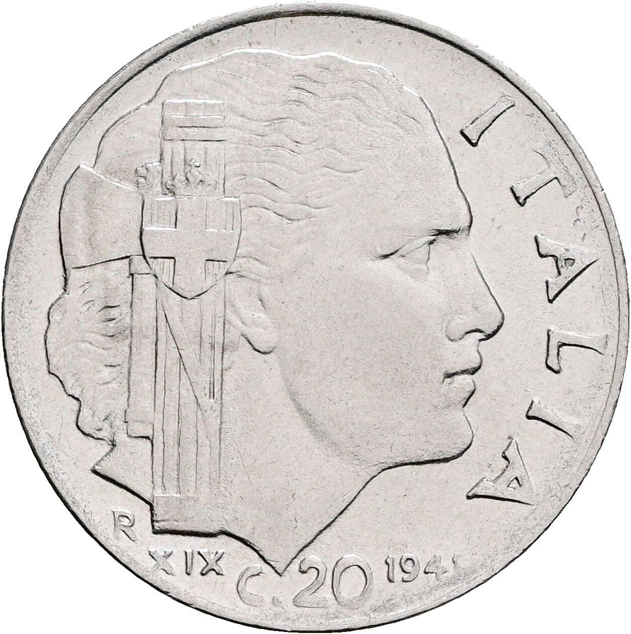 20 Centesimi Vittorio Emanuele III. 1900-1946 1941 – Rückseite