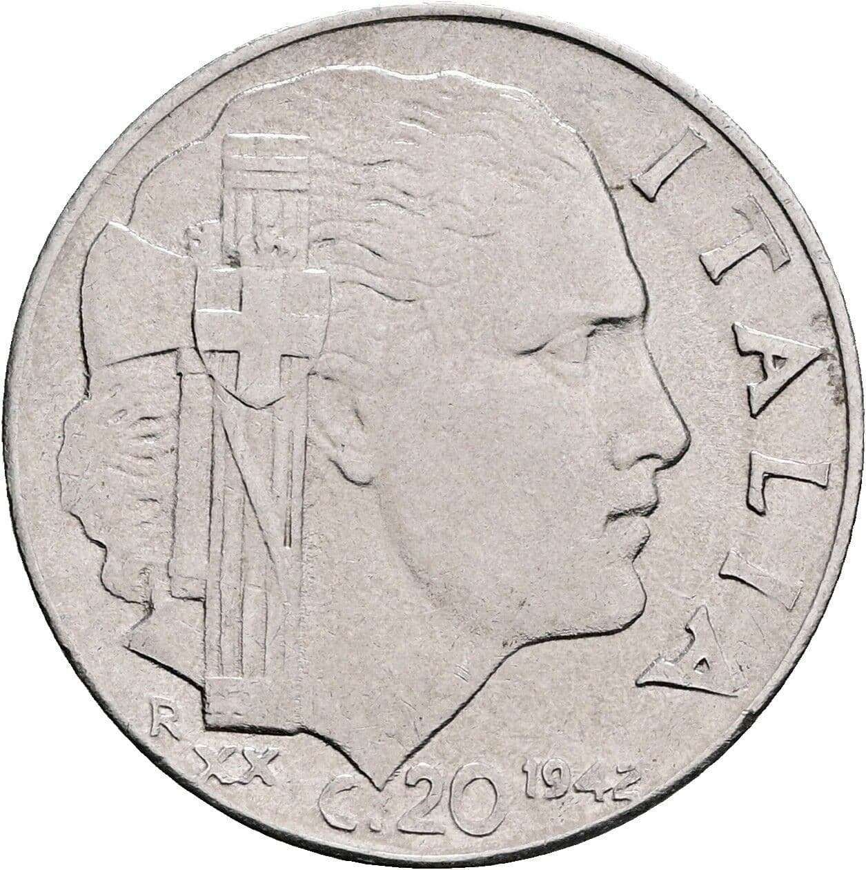 20 Centesimi Vittorio Emanuele III. 1900-1946 1942 – Rückseite