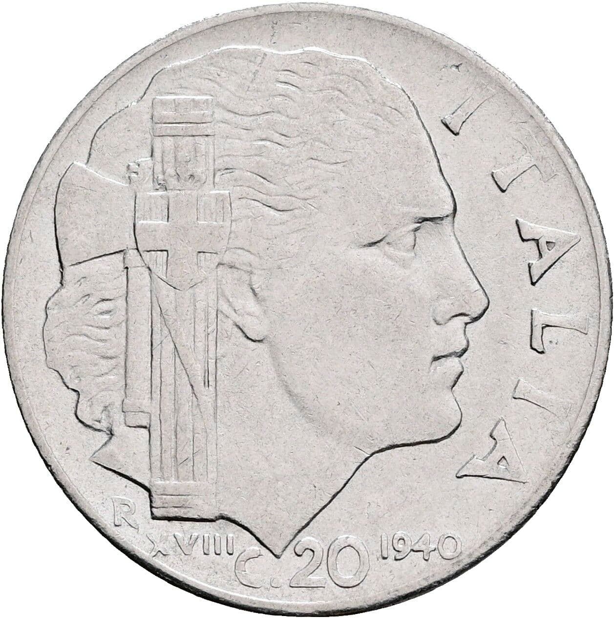 20 Centesimi Vittorio Emanuele III. 1900-1946 1940 – Rückseite