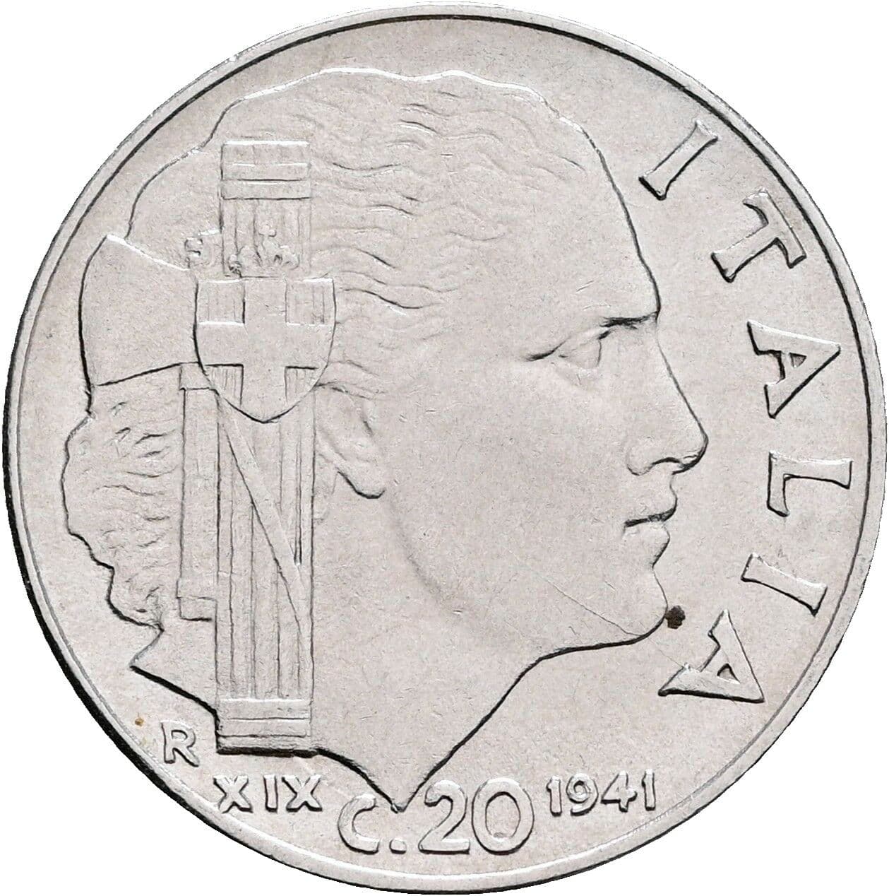 20 Centesimi Vittorio Emanuele III. 1900-1946 1941 – Rückseite