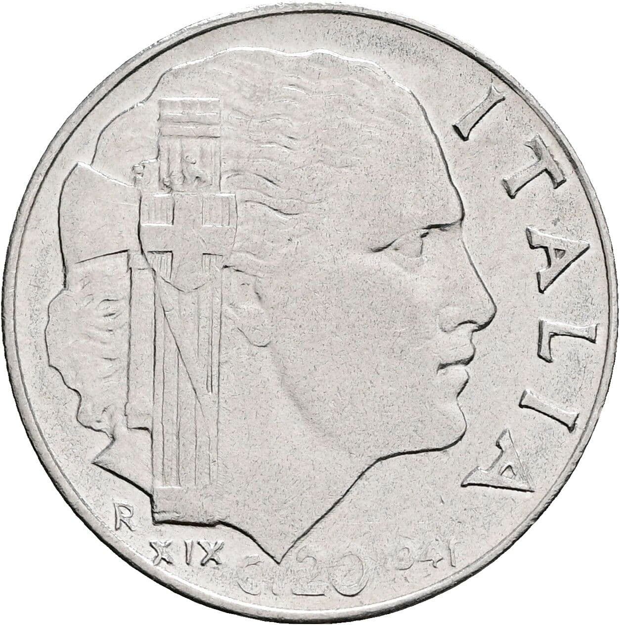 20 Centesimi Vittorio Emanuele III. 1900-1946 1941 – Rückseite