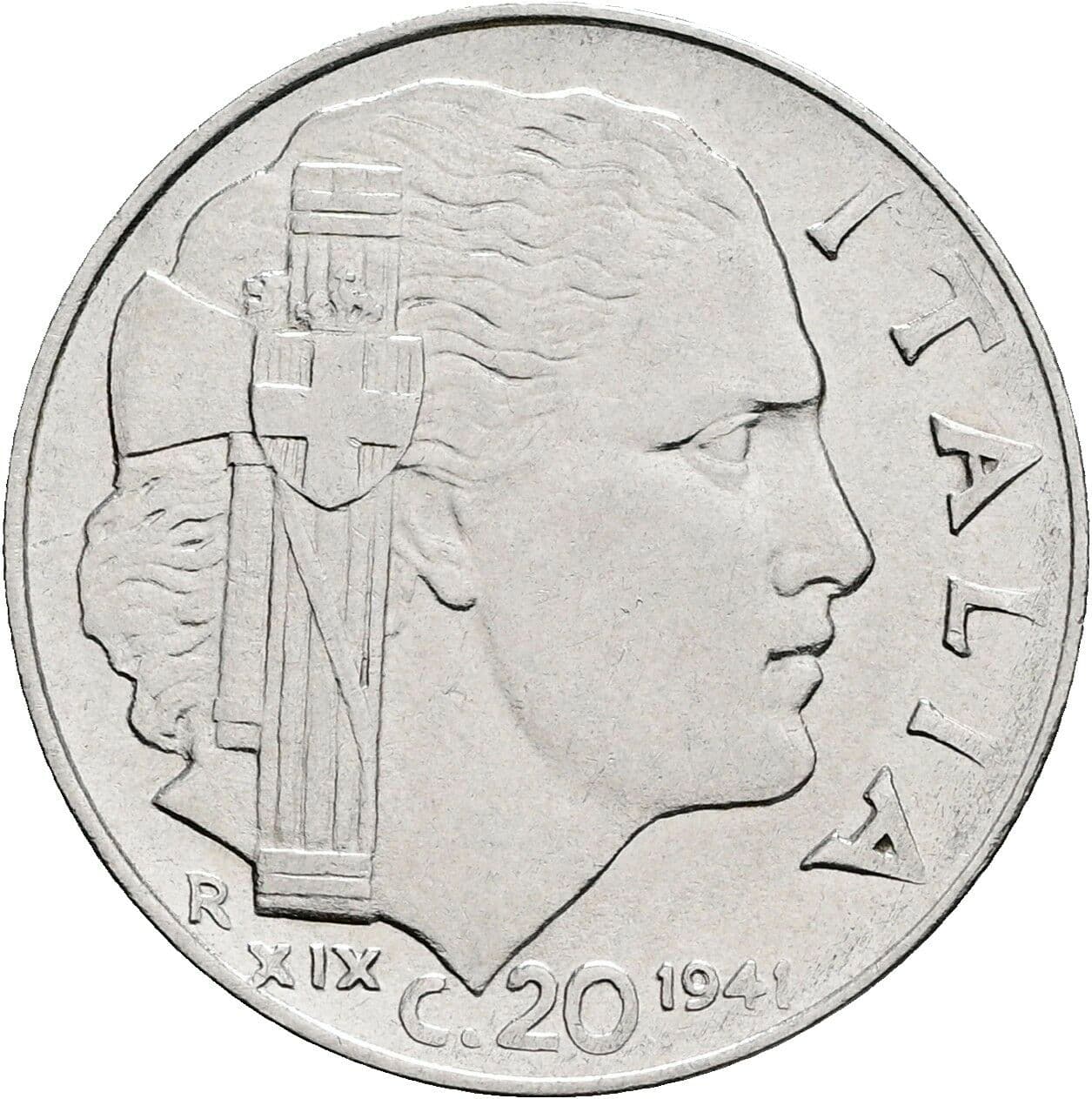 20 Centesimi Vittorio Emanuele III. 1900-1946 1941 – Rückseite