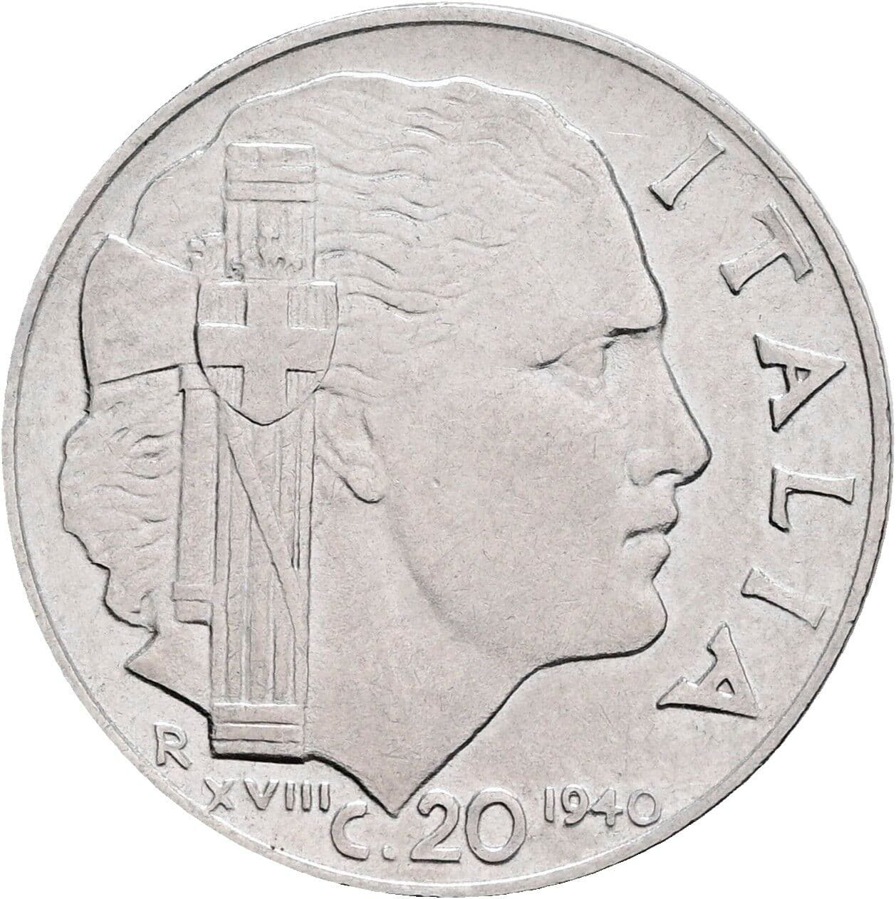 20 Centesimi Vittorio Emanuele III. 1900-1946 1940 – Rückseite