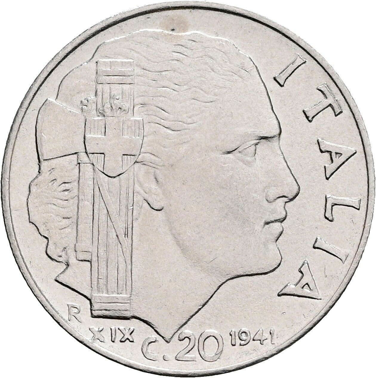 20 Centesimi Vittorio Emanuele III. 1900-1946 1941 – Rückseite