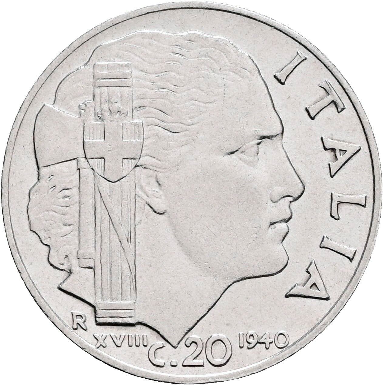20 Centesimi Vittorio Emanuele III. 1900-1946 1940 – Rückseite