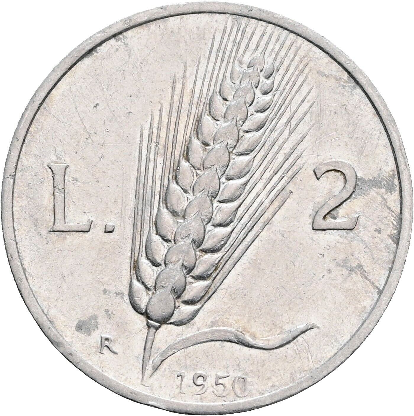 2 Lire 1950 – Rückseite