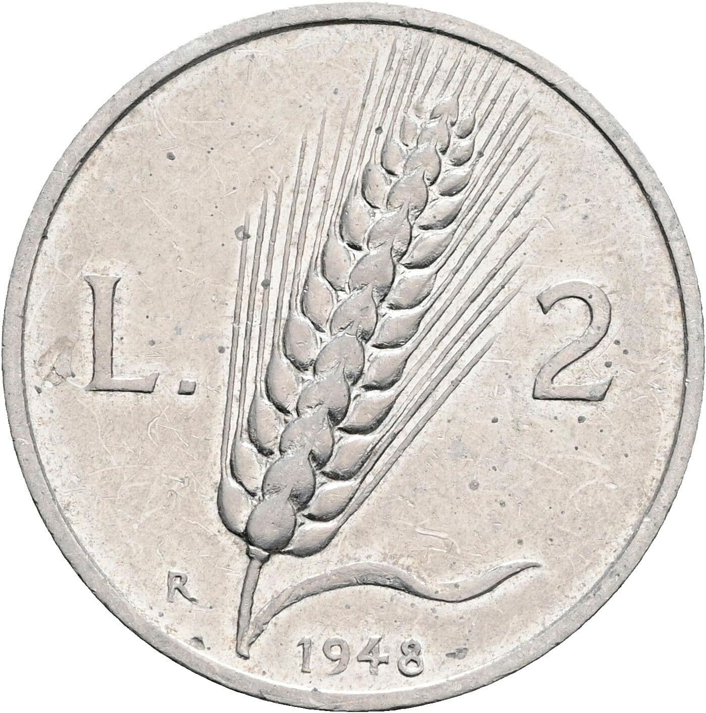 2 Lire 1948 – Rückseite